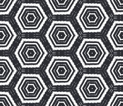 Medallion seamless pattern. Black symmetrical kaleidoscope background. Textile ready nice print, swimwear fabric, wallpaper, wrapping. Watercolor medallion seamless tile.