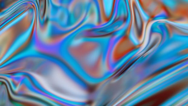 Neon gradient cloth piece of blowing fabric abstract background 3d render