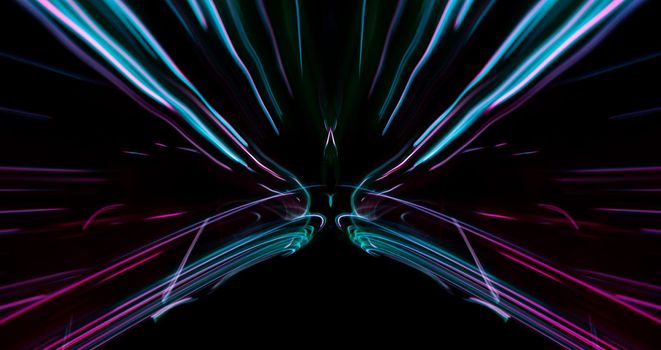 Futuristic light wave of energy with elegant glowing lines banner design. Abstract modern technology background. High quality photo