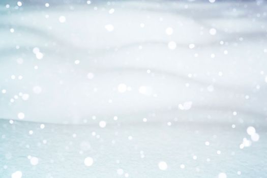 Snowflakes are falling and winter snow. Winter landscape. It's snowing outside. Blank for design with copyspace