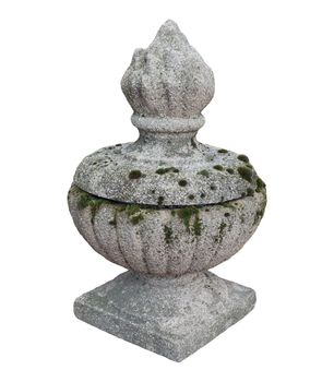 cemetery stone vessel on white isolated background. High quality photo