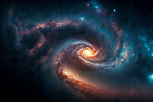 Space sky over the mountains. Milky way and space. High quality illustration