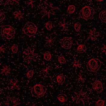 Hand Drawn Snowflakes Christmas Seamless Pattern. Subtle Flying Snow Flakes on chalk snowflakes Background. Artistic chalk handdrawn snow overlay. Exotic holiday season decoration.