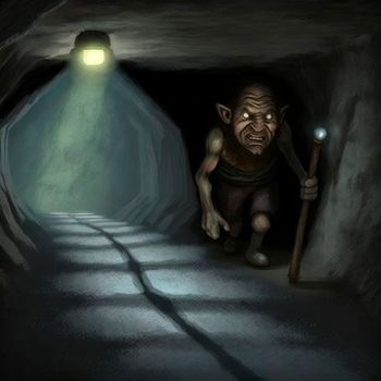 Illustration of a troll in a dungeon. High quality illustration