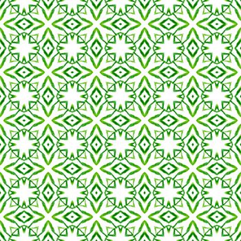 Chevron watercolor pattern. Green emotional boho chic summer design. Textile ready extraordinary print, swimwear fabric, wallpaper, wrapping. Green geometric chevron watercolor border.