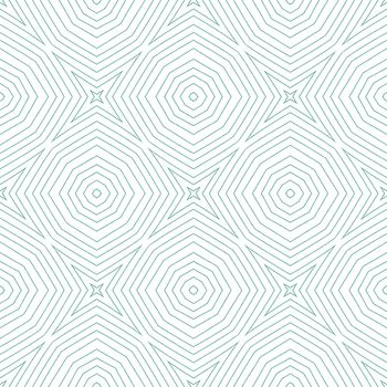Textured stripes pattern. Turquoise symmetrical kaleidoscope background. Trendy textured stripes design. Textile ready optimal print, swimwear fabric, wallpaper, wrapping.