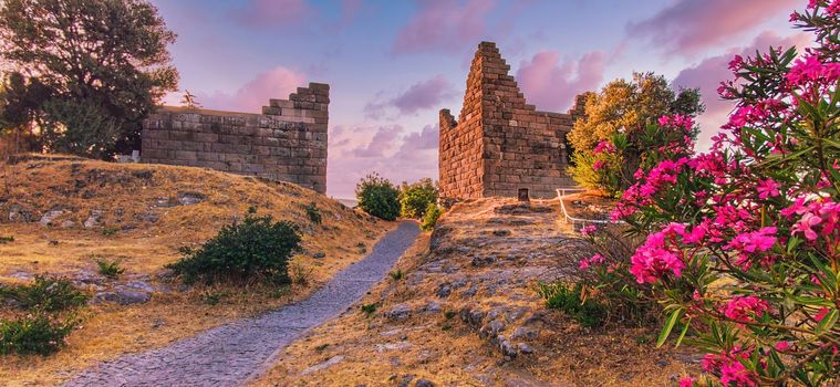 Myndos Gate Bodrum City. Myndos, gate historical place in Bodrum, Turkey myndos gate, turkey history, historical Turkey culture. Path to the gate of old fortress. download image