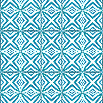 Medallion seamless pattern. Blue authentic boho chic summer design. Watercolor medallion seamless border. Textile ready surprising print, swimwear fabric, wallpaper, wrapping.