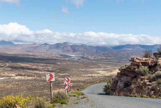 View from the top of the Katbakkies Pass towards Houdenbek in the Western Cape Cederberg