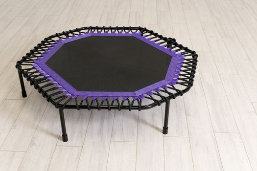 leisure white trampoline cyan small fitness game little jump growth empty space purple