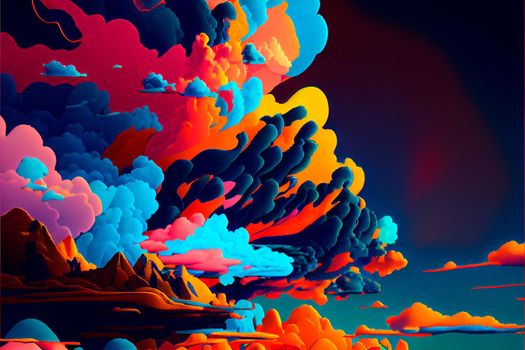 Colored clouds of plasticine, art. High quality illustration