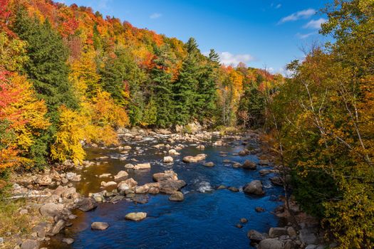 Ausable river near Whiteface Mountain near Wilmington NY in the autumn