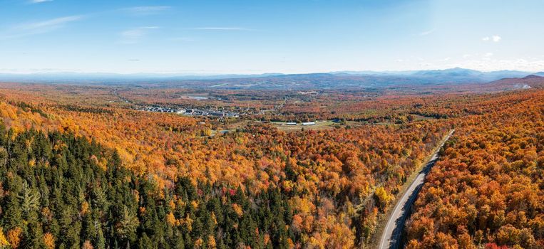 Panorama over New York state near Dannemora looking south to Adirondack mountains