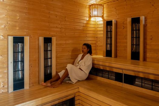 Thai Asian women in sauna during vacation in Thailand