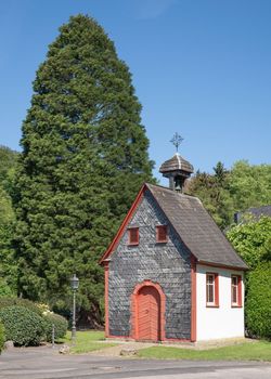 Small chapel in the center of village Odenthal, Bergisches Land, Germany