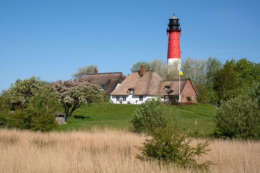 Panoramic image of Pellworm lighthouse against sky, North Frisia, Germany 