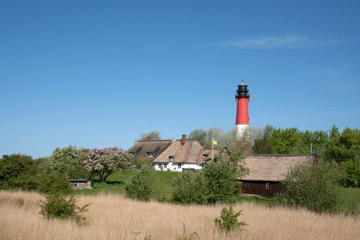 Panoramic image of Pellworm lighthouse against sky, North Frisia, Germany 