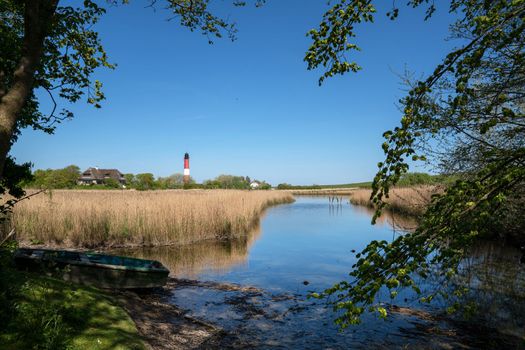 Panoramic image of Pellworm lighthouse against sky, North Frisia, Germany 