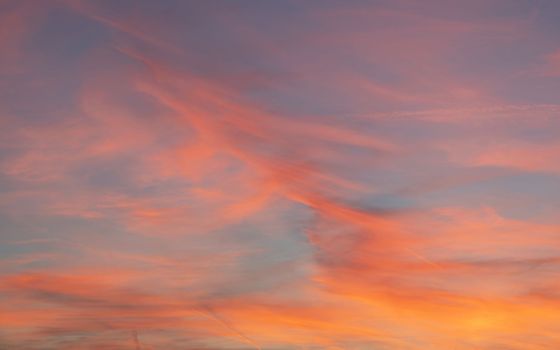 Evening sky with pastel-colored clouds