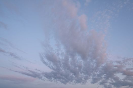 Evening sky with pastel-colored clouds