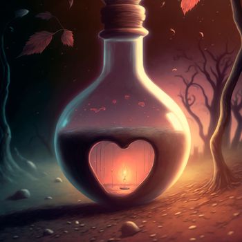 Image of a potion in the style of fantasy. High quality illustration