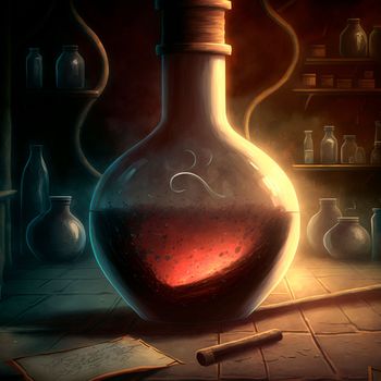 Image of a potion in the style of fantasy. High quality illustration