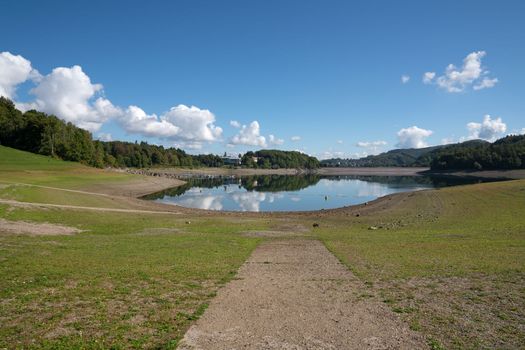 Panoramic image of Lake Henne, Sauerland, Germany