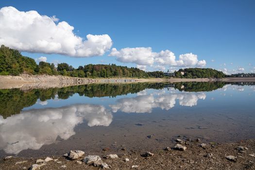 Panoramic image of Lake Henne, Sauerland, Germany