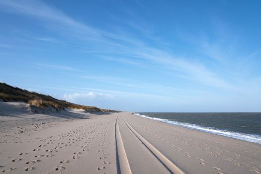 Panoramic image of the landscape along beach of Sylt, North Frisia, Germany 