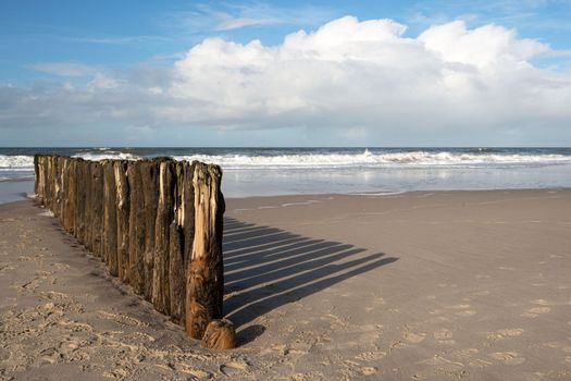 Panoramic image of the landscape along beach of Sylt, North Frisia, Germany 