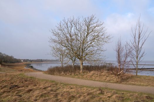 Panoramic image of the landscape along shore of Sylt, North Frisia, Germany 