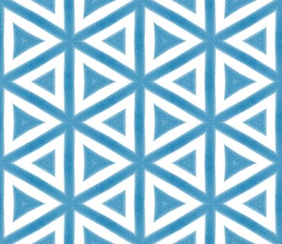 Mosaic seamless pattern. Blue symmetrical kaleidoscope background. Retro mosaic seamless design. Textile ready majestic print, swimwear fabric, wallpaper, wrapping.