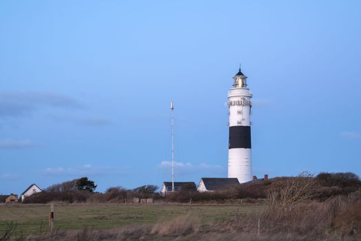 Panoramic image of Kampen lighthouse against sky, Sylt, North Frisia, Germany 