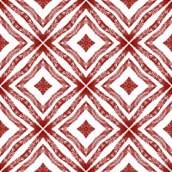 Textured stripes pattern. Wine red symmetrical kaleidoscope background. Trendy textured stripes design. Textile ready glamorous print, swimwear fabric, wallpaper, wrapping.