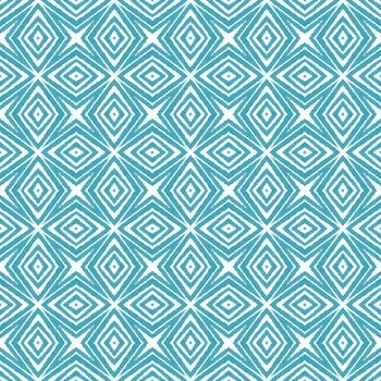 Mosaic seamless pattern. Turquoise symmetrical kaleidoscope background. Textile ready superb print, swimwear fabric, wallpaper, wrapping. Retro mosaic seamless design.