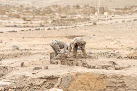 archaeologists search for the remains of an ancient civilization. 
