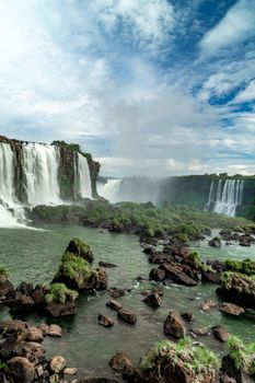 Iguazu Falls on the border of Brazil and Argentina in South America. High quality photo