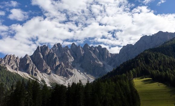 Summer Dolimites Alps high mountains panoramic view. High quality photo