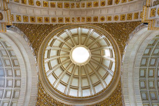 The gilded, ornate dome of the Catholic Church of the Virgin Mary in Nazare, Portugal