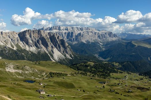 Summer Dolimites Alps high mountains panoramic view. High quality photo