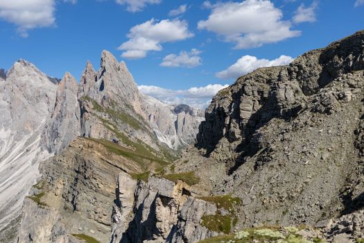 Summer Dolimites Alps high mountains panoramic view. High quality photo