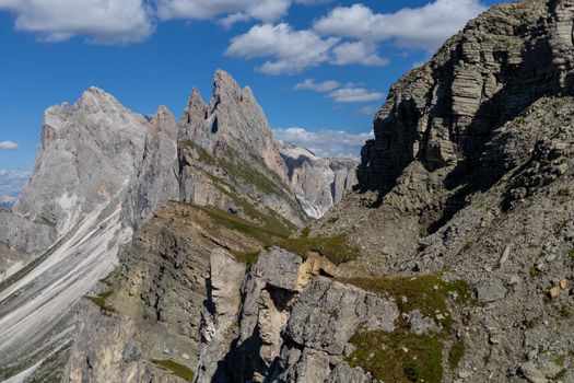 Summer Dolimites Alps high mountains panoramic view. High quality photo