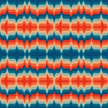 Retro kaleidoscope pattern in the style of the 70s and 60s. Geometric vintage pattern