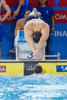 MELBOURNE, AUSTRALIA - DECEMBER 18: Alessandro MIRESSI (ITA) competing in the Butterfly leg of the Men's 100m Medley Relay final on day six of the 2022 FINA World Short Course Swimming Championships at Melbourne Sports and Aquatic Centre on December 18, 2022 in Melbourne, Australia