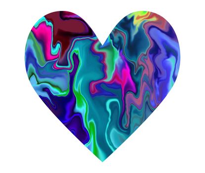 Purple shiny marble heart. Design for Valentines day