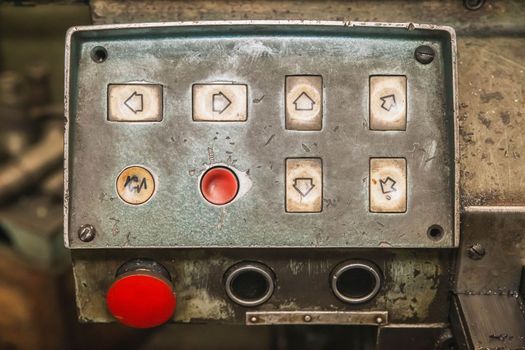 control panel of the old machine at the factory.