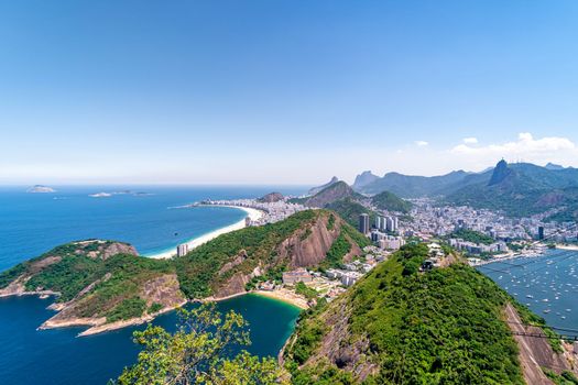 ocean coast of rio de janeiro, city panorama