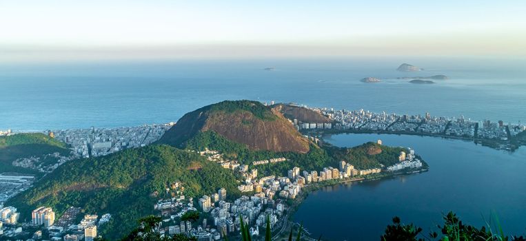 panorama of the city of Rio de Janeiro from a bird's eye view. 