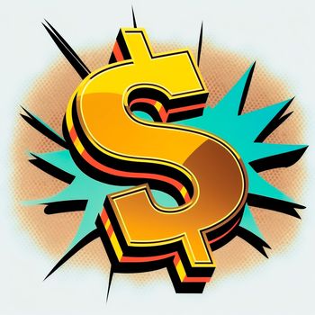 The image of the dollar symbol in the style of pop art. High quality photo