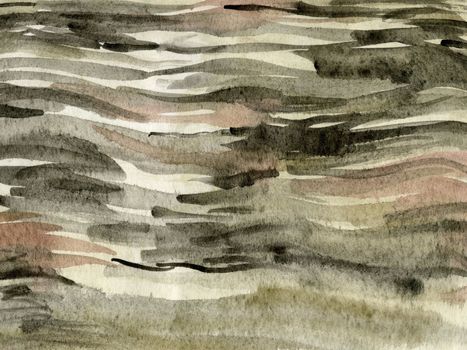 Brown watercolor background with grunge-style spots and strokes. High quality illustration